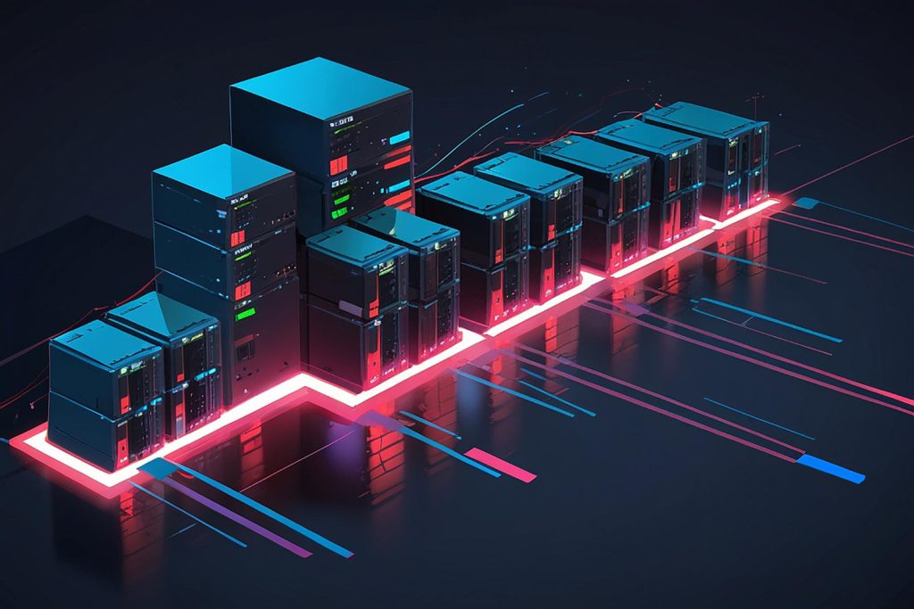 Server stack illustration representing self-hosted tag manager infrastructure